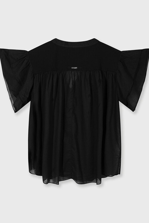 10Days Black a-line ruffle top