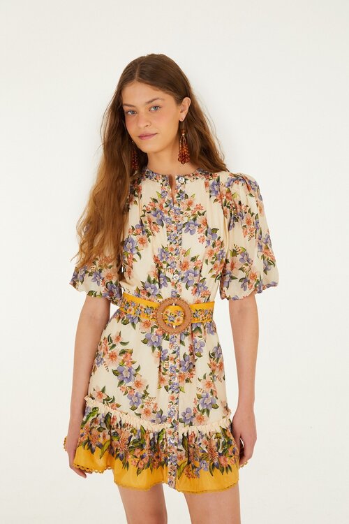 Farm Rio Off White Mini Dress