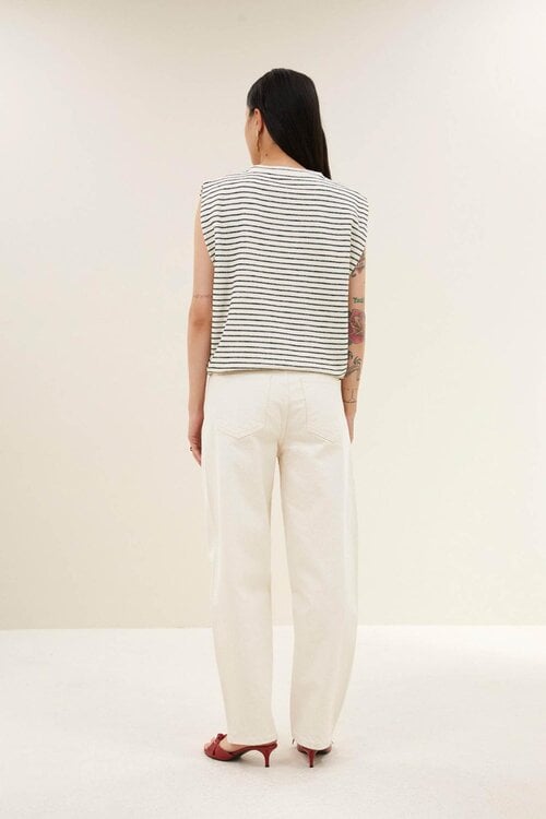 By Bar Zwart / witte Diede Heavy Jersey Stripe Top