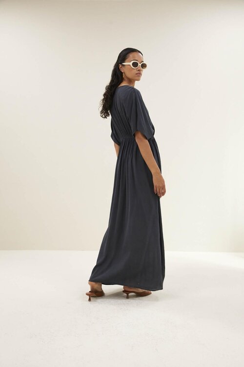 By Bar Donkergrijze Long Dress