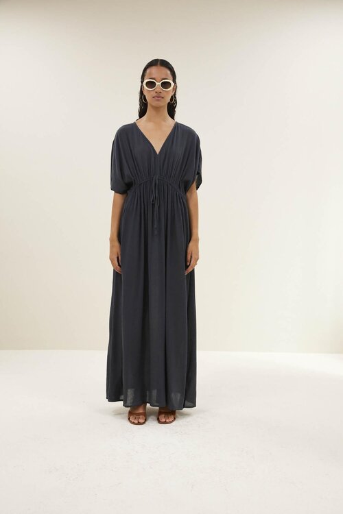 By Bar Donkergrijze Long Dress