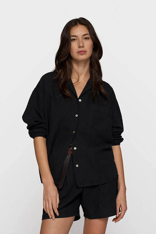 10Days Black linen shirt
