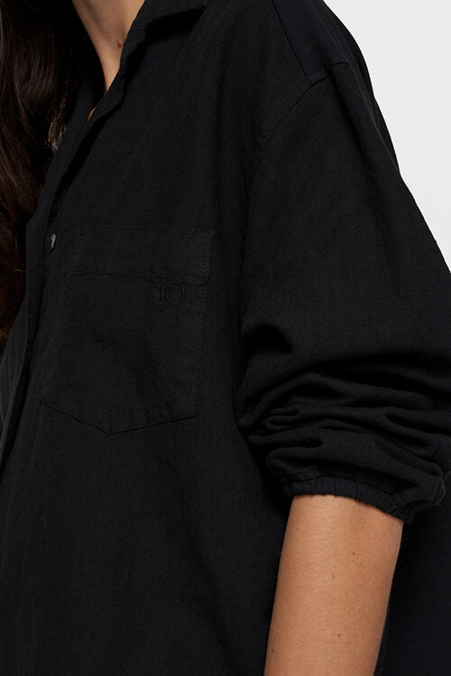 10Days Black linen shirt
