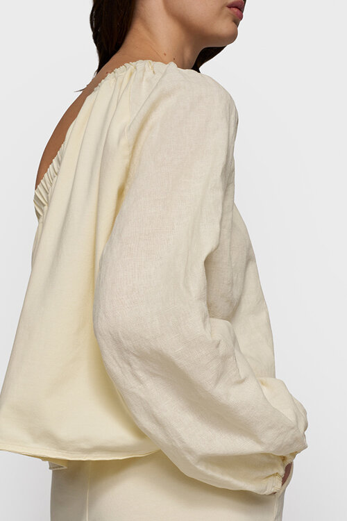 10Days Vanilla one shoulder top linen