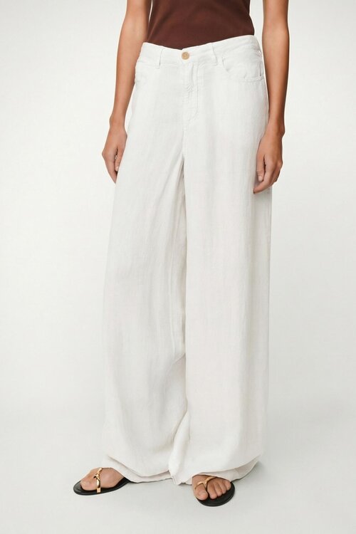 Lois Jeans White Marlene Linnen Wide Leg Pants