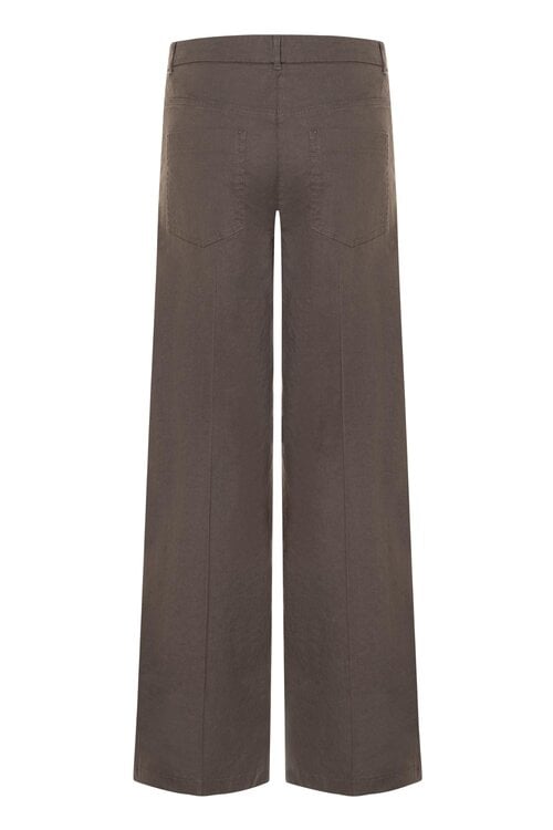 Cambio Bruine Adrienne Linnen Broek