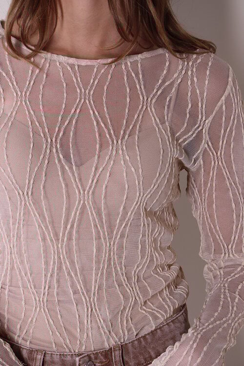 Co'couture Sand Marcy Mesh Blouse