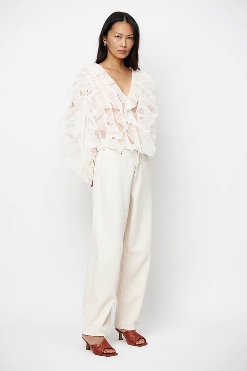 Dante 6 Off White Phora tulle ruffled top