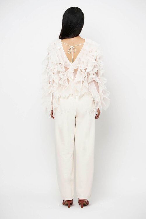Dante 6 Off White Phora tulle ruffled top