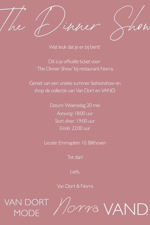 Van Dort Mode Van Dort x Norra Dinnershow