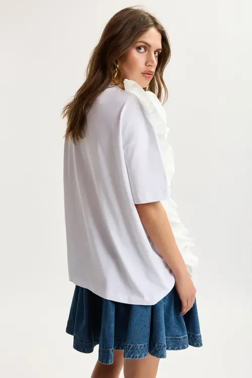 Essentiel Antwerp Wit T-shirt met bloem