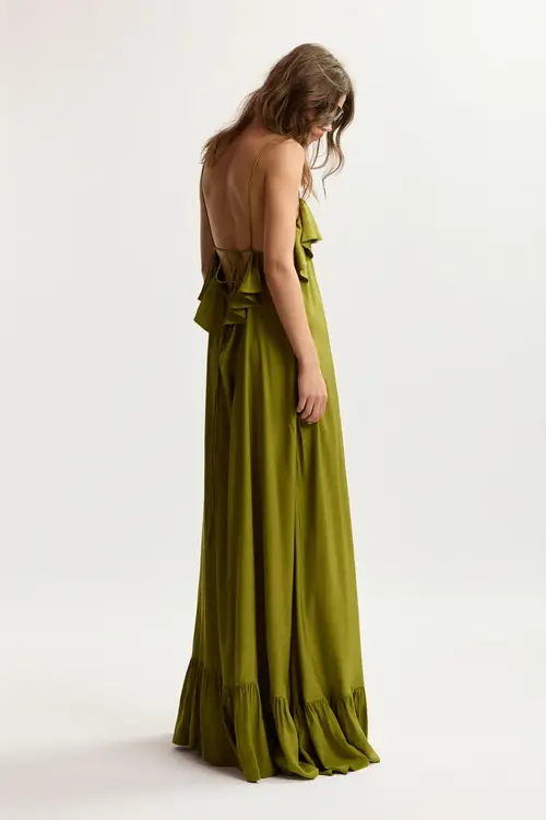 Essentiel Antwerp Groene maxi-jurk