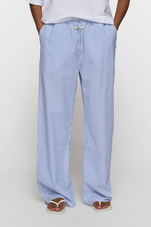 10Days cotton pants stripes blauw
