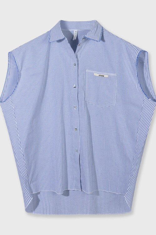 10Days cotton blouse stripes blauw