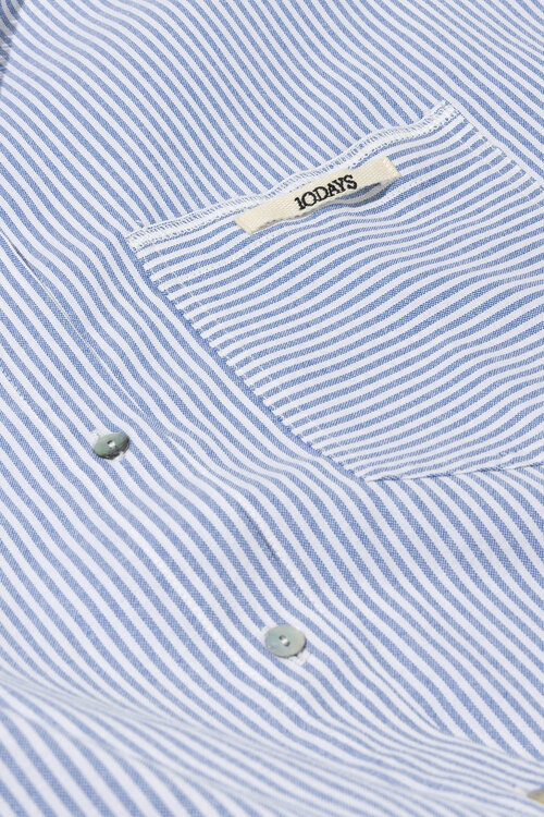 10Days cotton blouse stripes blauw