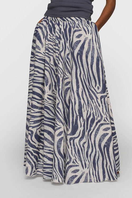 10Days wide skirt zebra voile