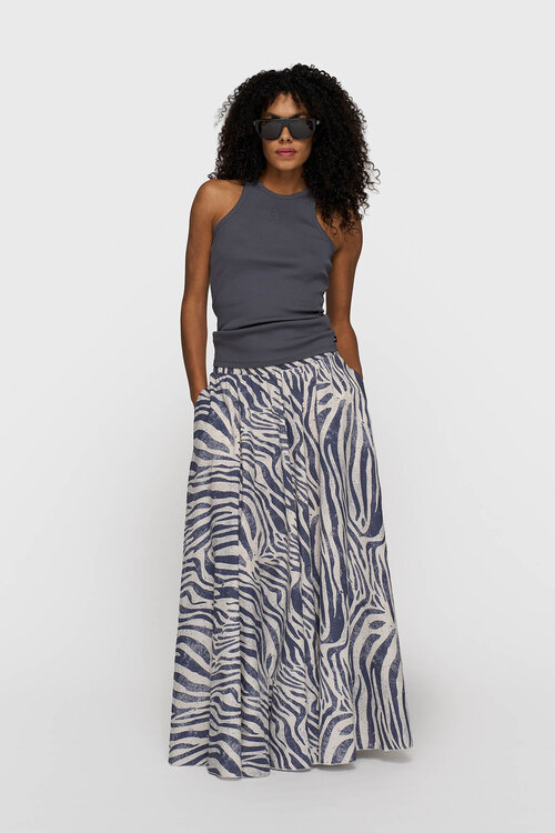 10Days wide skirt zebra voile