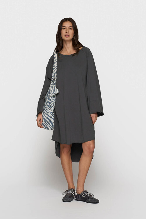 10Days jersey logo dress staalblauw