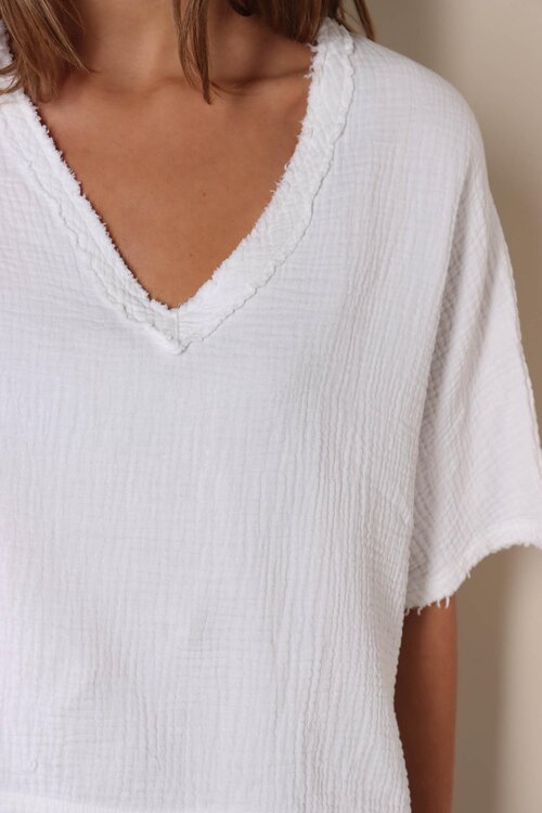 Sea Me Happy White Blouse