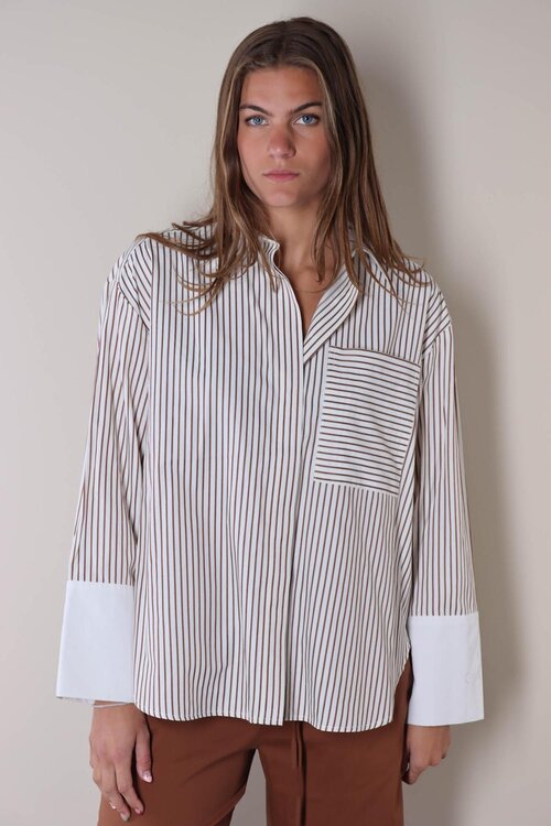 Co'couture Brown/White Avara Shirt