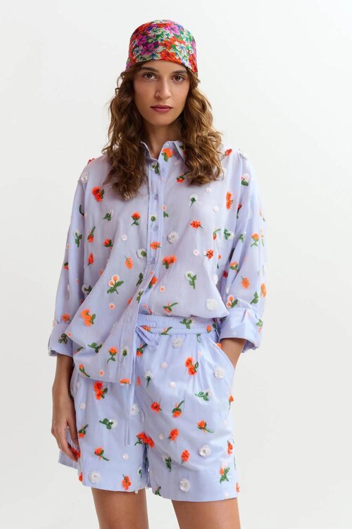 Essentiel Antwerp Lichtblauwe Blouse