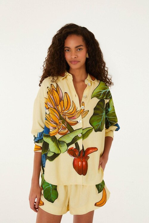 Farm Rio Geel Banana Grapes Yellow Shorts
