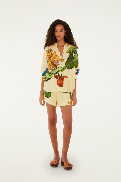 Farm Rio Geel Banana Grapes Yellow Shorts