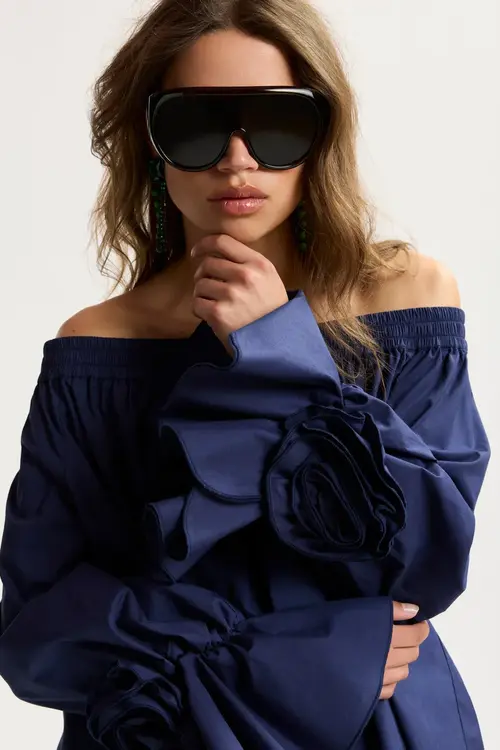 Essentiel Antwerp Marineblauwe strapless top