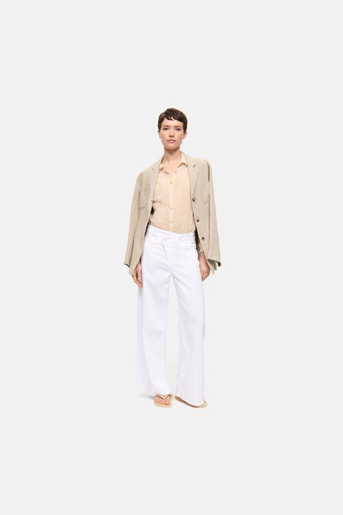 Cambio Witte Baggy Asymetrisch Jeans