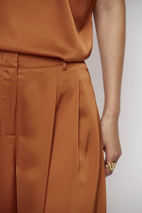 Dante 6 Oranje Onique Wide Leg Satin Pants
