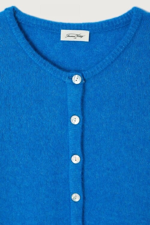 American Vintage Blauw Vitow Gebreid Vest Kobalt