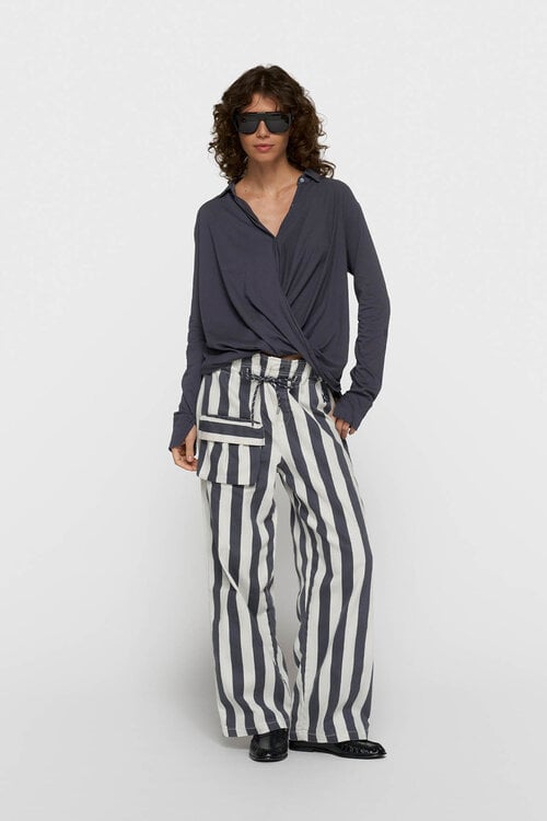 10Days wrap blouse steel blue