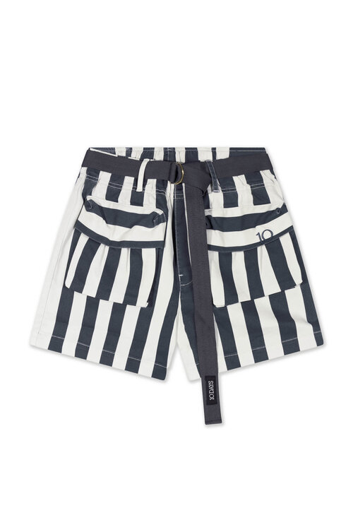 10Days ecru/blue utitlity shorts stripes