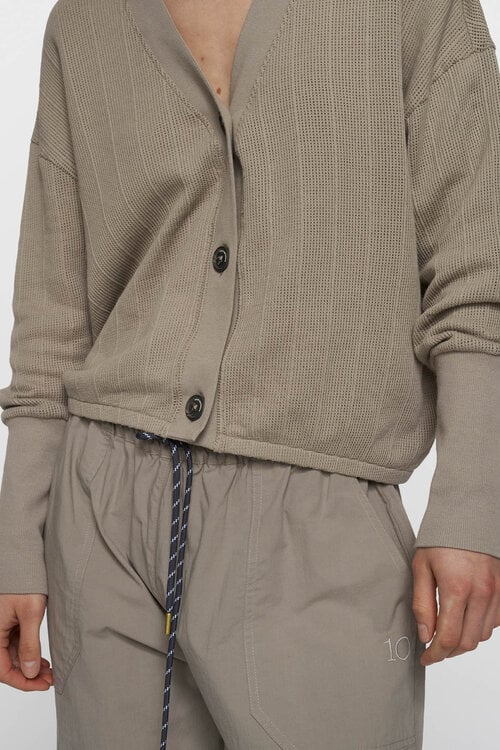 10Days v-neck mesh cardigan fog