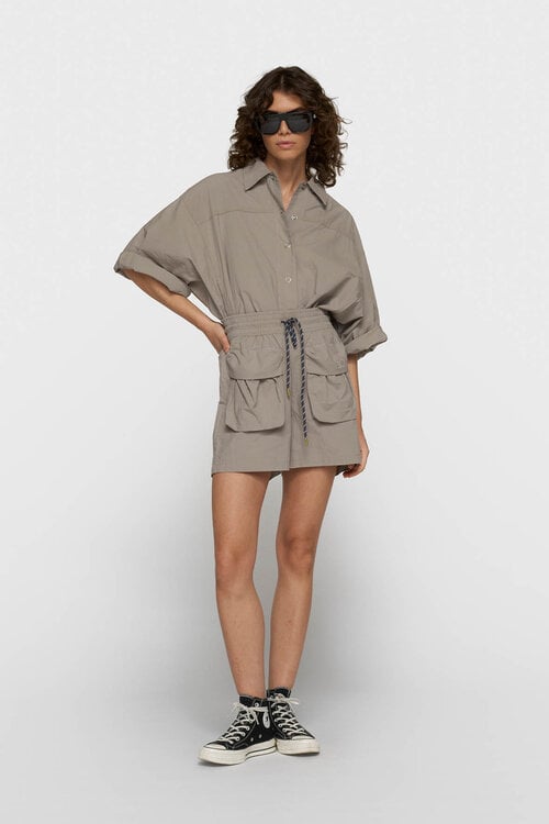 10Days wide crinkle jacket fog