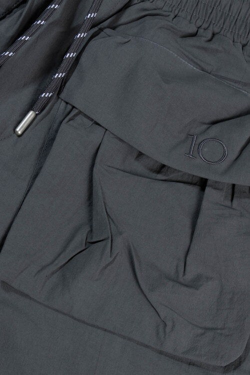 10Days Steel Blue crinkle utility shorts