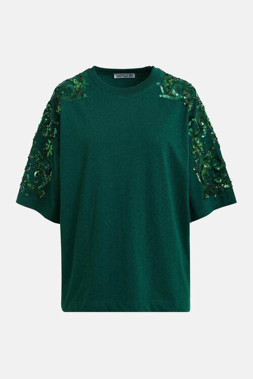 Essentiel Antwerp T-shirt paillet donkergroen