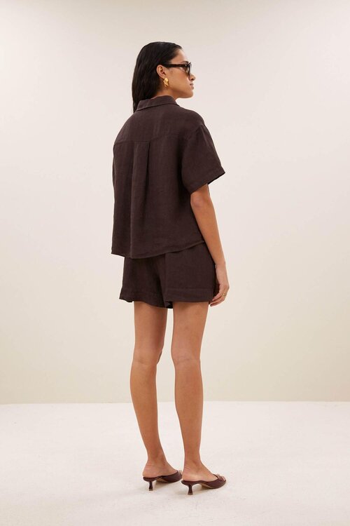 By Bar Mara Linnen Blouse Bruin