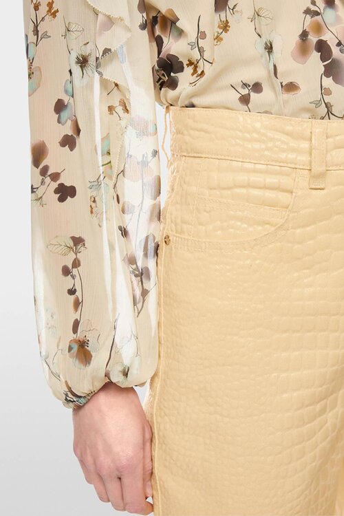 Marc Cain Vanille Jeans FEURA krokodillenlook