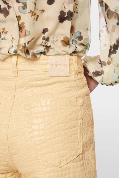 Marc Cain Vanille Jeans FEURA krokodillenlook