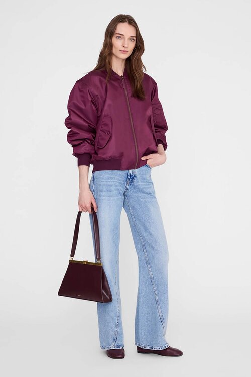 Anine Bing Leon Bomber Jack Burgundy