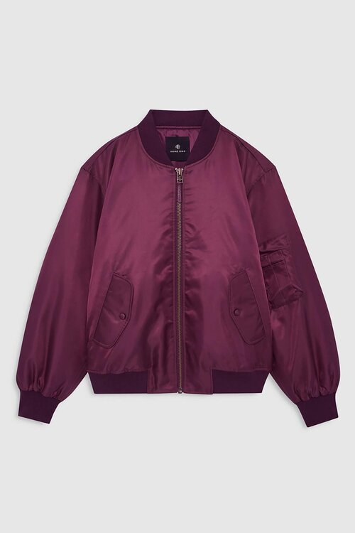 Anine Bing Leon Bomber Jack Burgundy