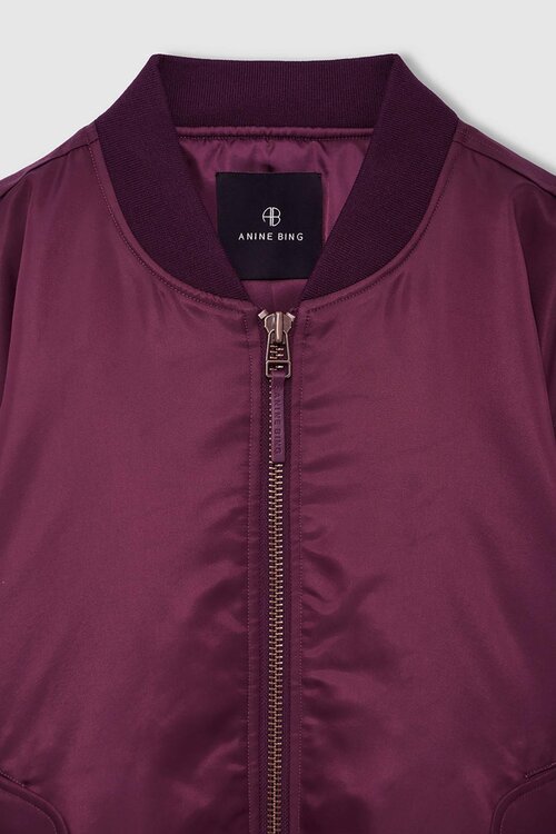Anine Bing Leon Bomber Jack Burgundy