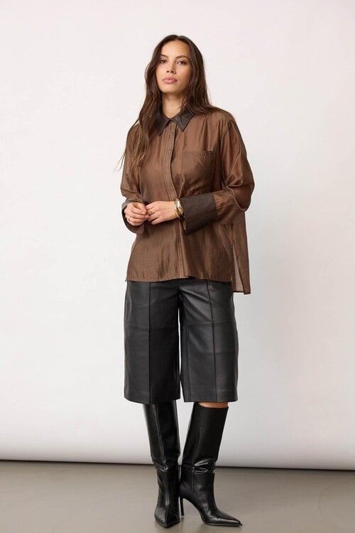 Co'couture Donkerbruine Kawa Blouse