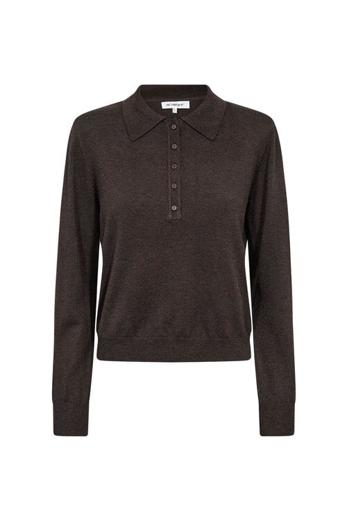 Co'couture Donkerbruine Cory Polo Knit