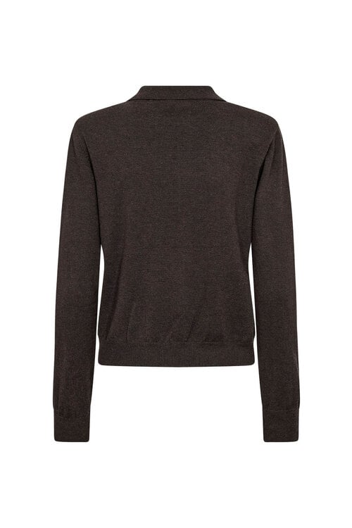Co'couture Donkerbruine Cory Polo Knit