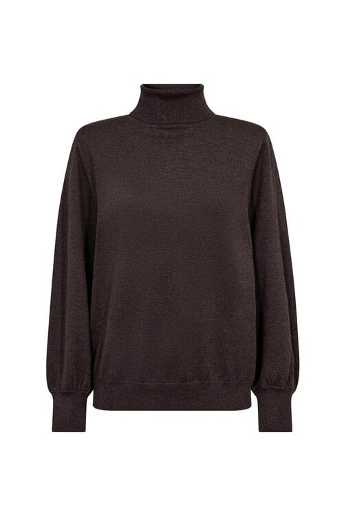 Co'couture Donkerbruine Cory Kol Knit