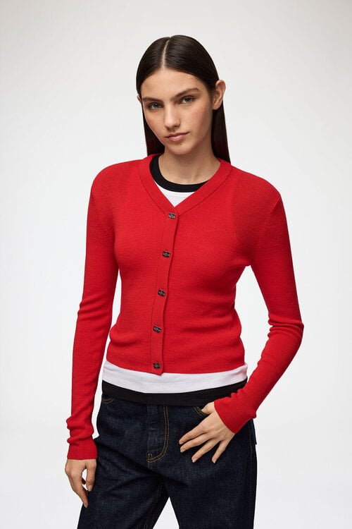 Ganni Rood Cardigan