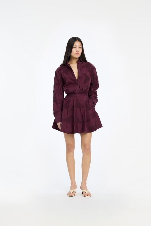 Rotate Oversized Blouse Aubergine