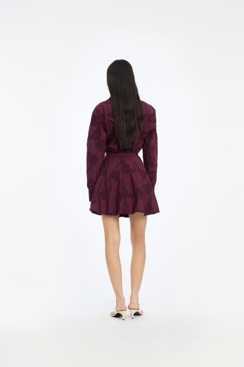 Rotate Oversized Blouse Aubergine